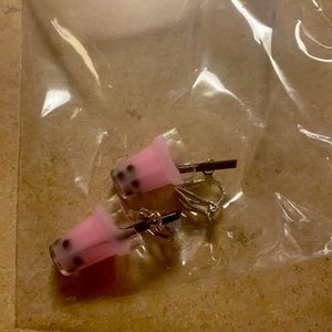 Clip on Bubble Tea Earrings